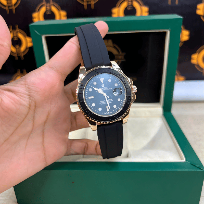 Rolex Submariner Silicon Strap – Black & Gold Dial