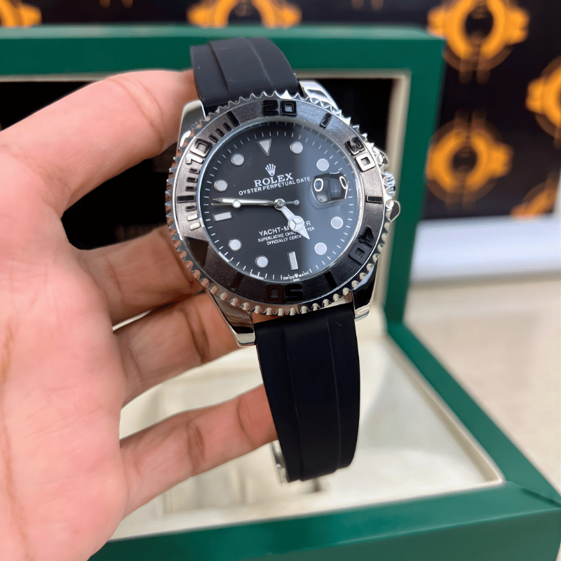 Rolex Submariner Silicon Strap – Black & Silver Dial
