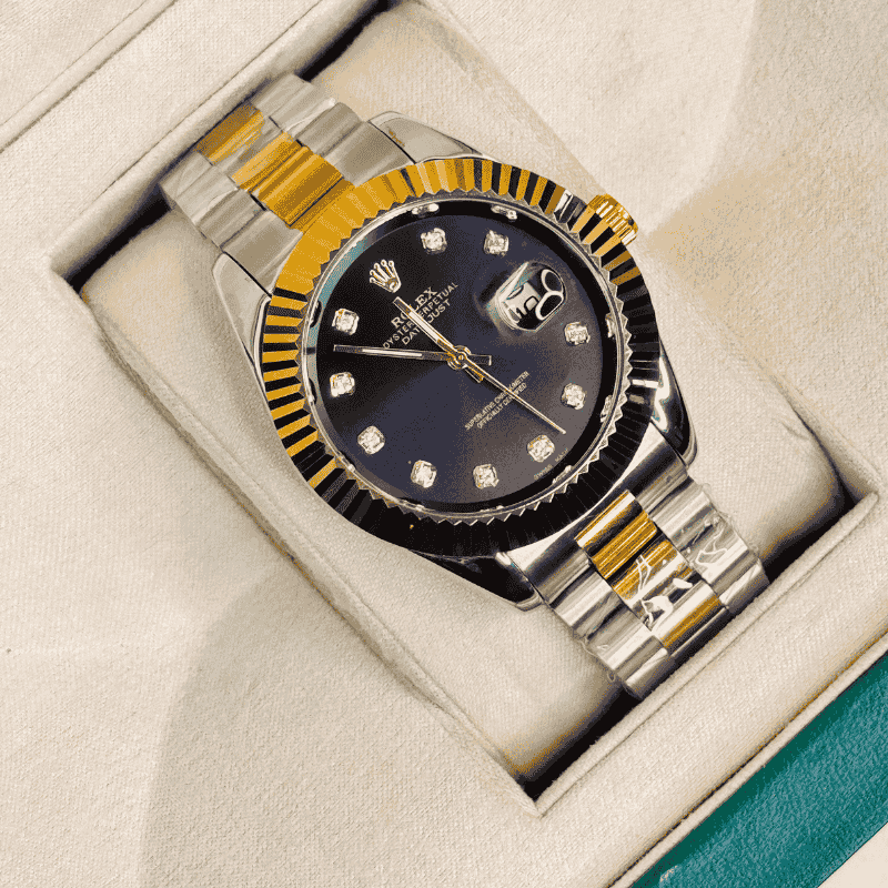 Rolex Watch – Tow Tone Black Dial