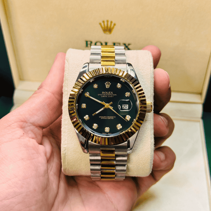 Rolex Watch – Tow Tone Black Dial