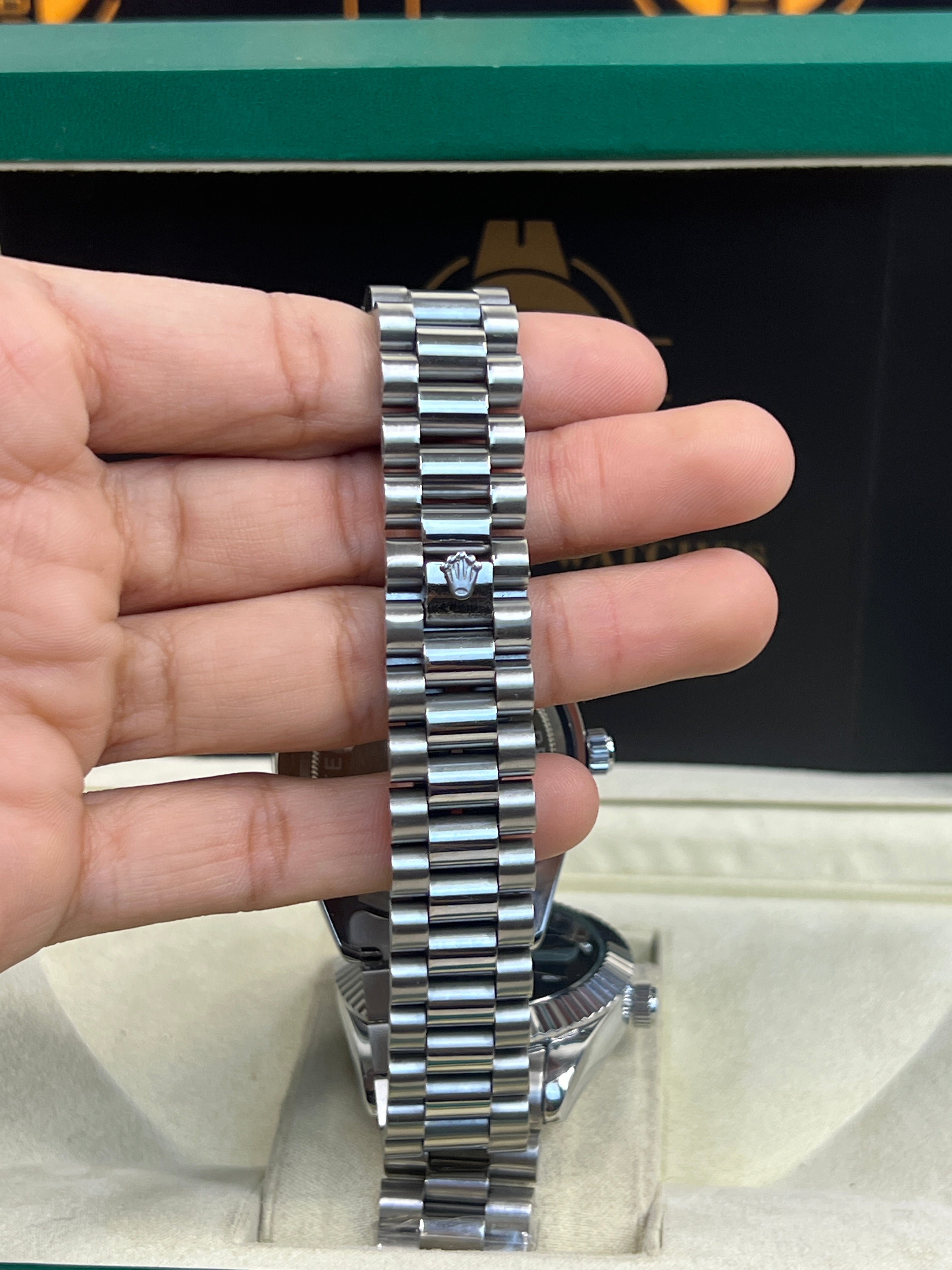 Rolex Watch – Silver in Silver Dial