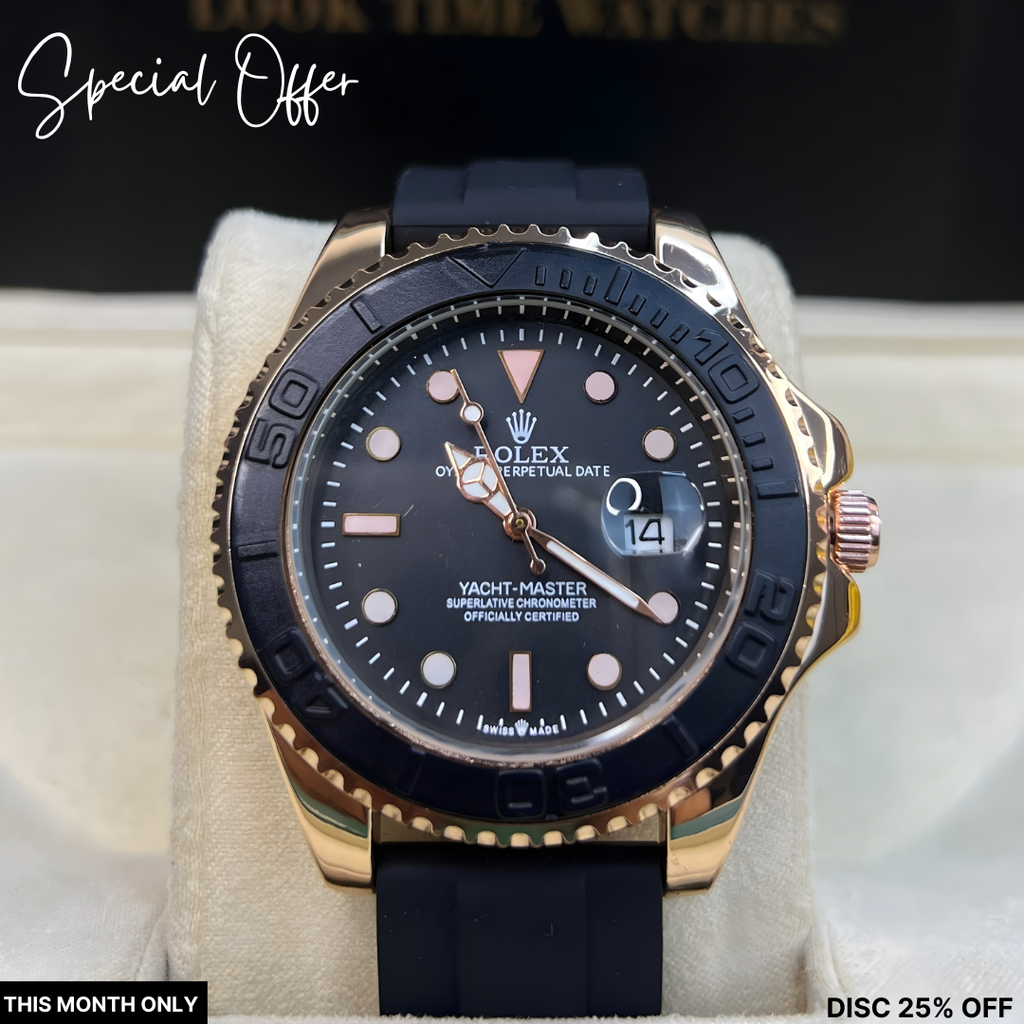 Rolex Submariner Silicon Strap – Black & Gold Dial